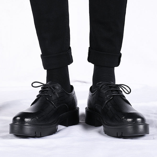Zapatos Formales de Cuero con Aumento de Altura 10cm - Elegancia y Confianza