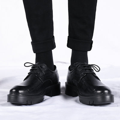 Zapatos Formales de Cuero con Aumento de Altura 10cm - Elegancia y Confianza
