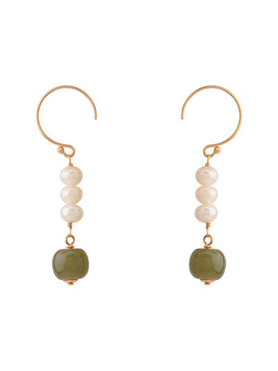 Aretes de Jade Hetian y Ágata Perla en Oro 14K - Diseño Exclusivo - Image 8