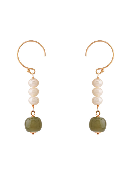 Aretes de Jade Hetian y Ágata Perla en Oro 14K - Diseño Exclusivo - Image 8
