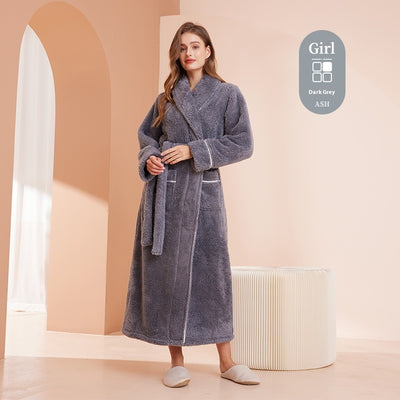 Bata de Invierno en Terciopelo Algodón para Parejas - Pijama Largo Talla Grande Lujo Ligero - Image 24