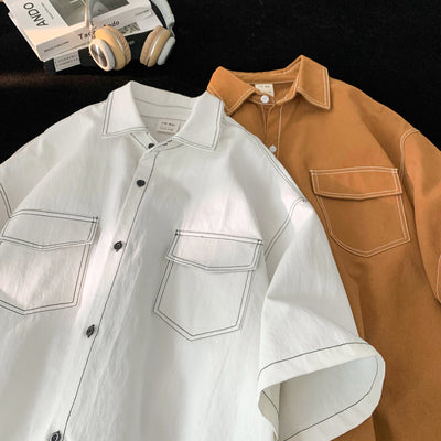 Camisa Retro de Manga Corta para Hombre - Estilo Casual - Image 3
