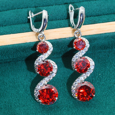 Conjunto de Joyería Zircón de 4 Piezas: Collar, Pulsera, Aretes y Anillo - Image 4