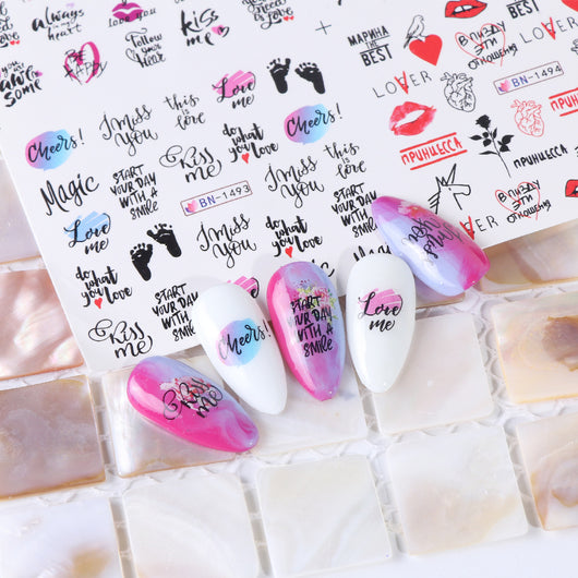 Calcomanías de Uñas con Diseño de Labios y Letras - Colección Love - Image 15
