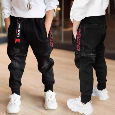 Pantalones Jeans Negros para Niños - Primavera y Otoño - Image 3