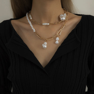Collar Asimétrico de Perlas Imitadas - Diseño Moderno y Elegante - Image 4