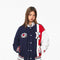 Retro Baseball Jacket with Contrast Patches - American Vintage Style