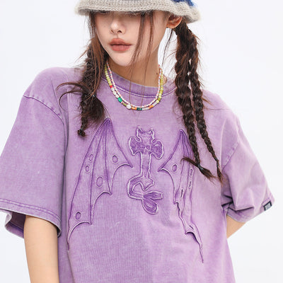 Camiseta Vintage Lavada Pesado con Bordado para Hombre y Mujer - Image 3
