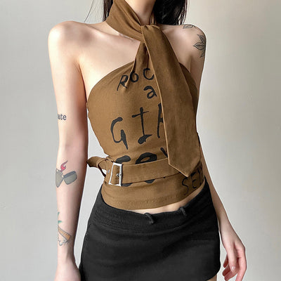 Top Halter Ajustado con Cuello Anudado y Espalda Descubierta - Image 8