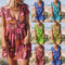 Vestido Estampado Escote V Manga Corta para Mujer