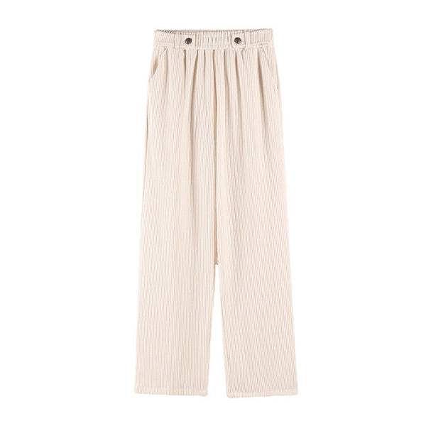 Pantalón Casual de Pana Talle Alto Recto