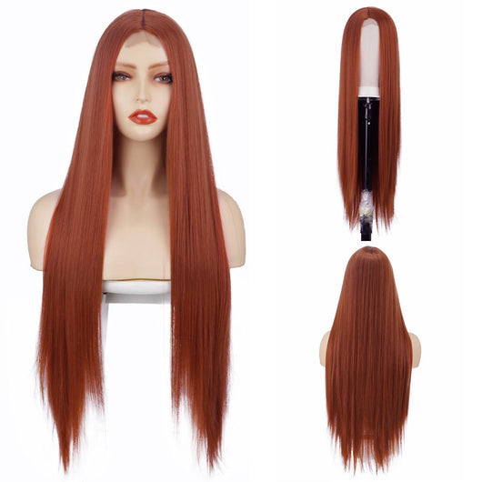 Peluca de Encaje Frontal en Fibra Térmica - Cabello Sintético Resistente al Calor - Image 6