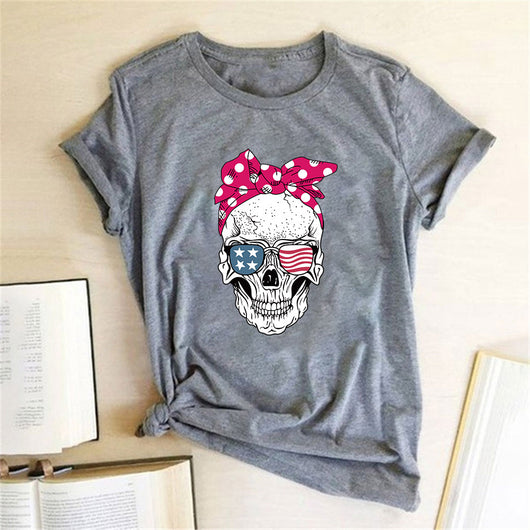 Playera Estampado Calavera y Girasol con Lentes de Sol - Image 13