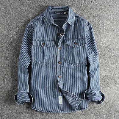 Camisa Denim Vintage Desgastada para Hombre - Image 6
