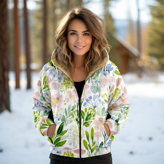 Abrigo Acolchado para Mujer con Capucha y Estampado Digital Otoño-Invierno - Image 2
