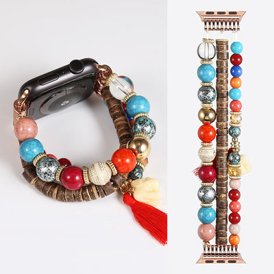 Pulsera Reloj Bohemia Artesanal con Cuentas Tejidas - Image 5