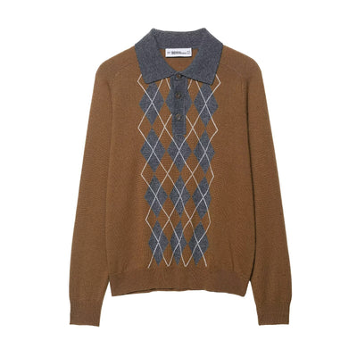 Polo Jacquard Diamante Otoño con Cuello Clásico - Image 10