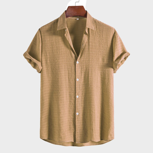 Camisa Manga Corta Cuadros Oscuros para Hombre - Image 11