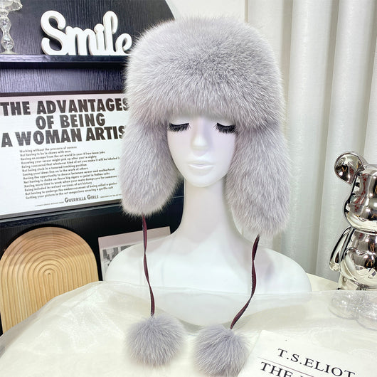 Gorro Ushanka con Orejas de Pelaje de Zorro Estilo Coreano - Image 22