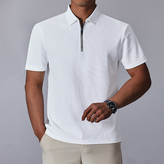 Camisa Casual Hombre Cuello Alto con Cierre - Manga Corta Transpirable - Image 5