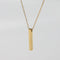 Cylinder Finely Polished Lettering Pendant Stainless Steel Necklace Dorado