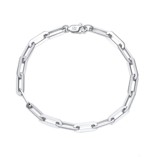 Pulsera Cadena Cuadrada Estilo Paperclip Chapada en Oro 14K - Diseño Ins Personalidad