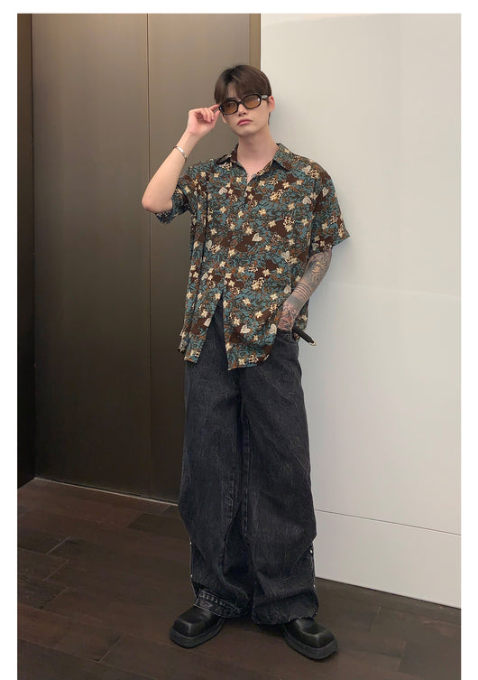 Camisa Suelta de Manga Larga con Solapa para Hombre - Image 14