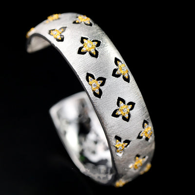 Pulsera de Plata 925 Chapada en Oro con Piedras de Circonia y Diseño Calado - Image 6
