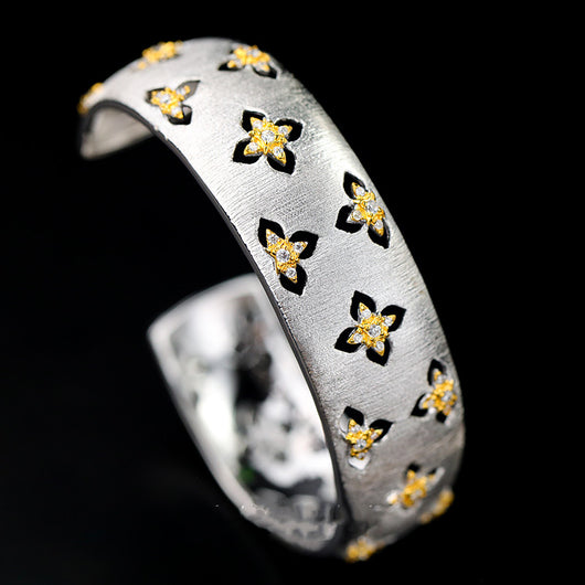 Pulsera de Plata 925 Chapada en Oro con Piedras de Circonia y Diseño Calado - Image 6