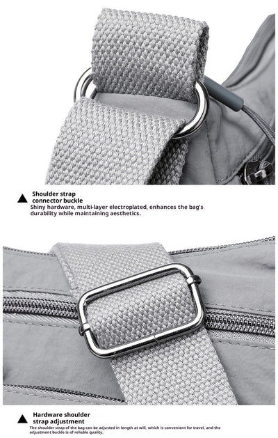 Bolsa Mensajera Casual Ligera Multicompartimento Diseño Simple - Image 22