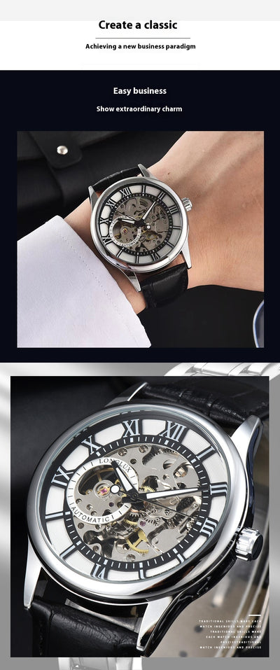 Reloj Mecánico Hombre Escala Romana Resistente al Agua Estilo Ejecutivo - Image 11