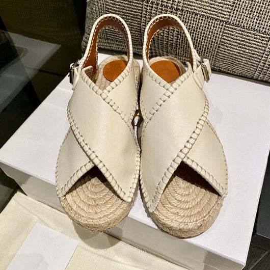 Sandalias Planas de Cuero y Cuerda de Cáñamo para Verano - Image 5