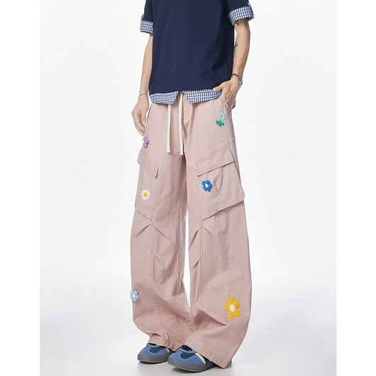 Pantalones de Trabajo Retro Multi-bolsillos Corte Recto Unisex - Image 8