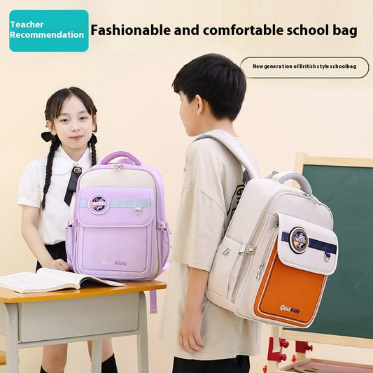 Mochila Escolar Niña Ergonómica Estilo Británico - Protección de Columna Vertebral