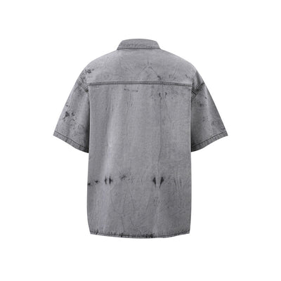 Conjunto de Camisa y Shorts Denim Retro Desgastado para Verano - Image 18