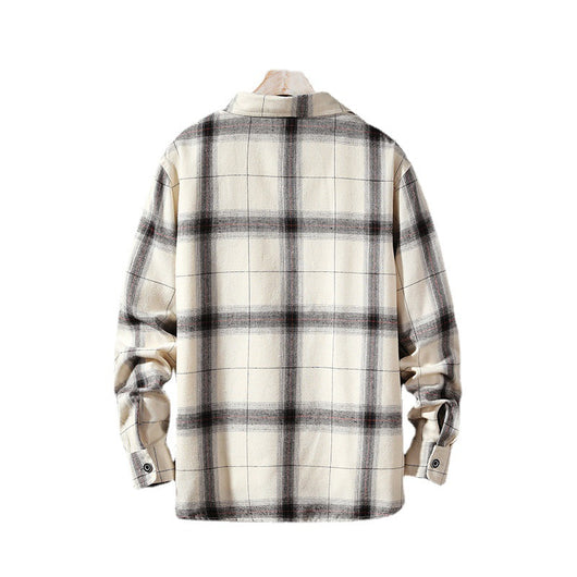 Camisa Cuadriculada Hombre Manga Larga Estilo Coreano Moderno - Image 5