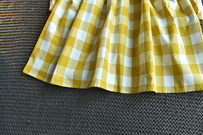 Vestido Niña Cuadros con Cuello Amplio y Botones Manga Larga - Image 13