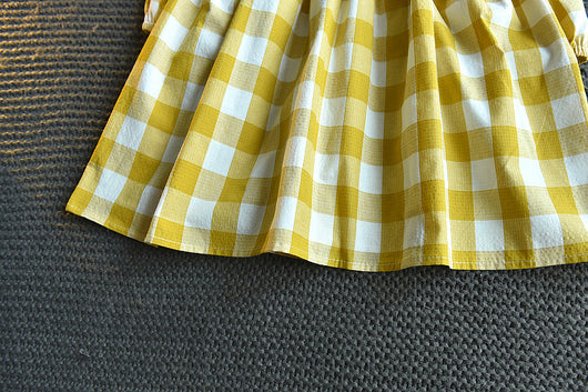 Vestido Niña Cuadros con Cuello Amplio y Botones Manga Larga - Image 13
