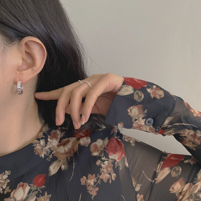 Aretes de Plata Pura Diseño C Minimalista - Elegancia Atemporal