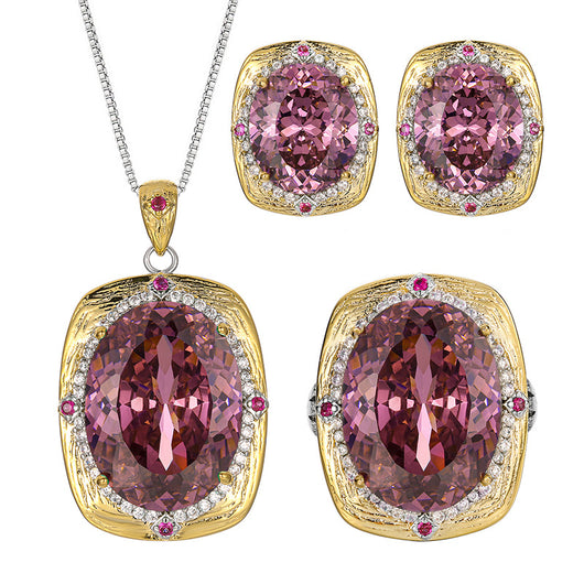 Conjunto de Joyas con Rosas Secas - Collar, Aretes y Anillo de Lujo - Image 5