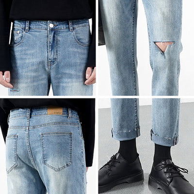 Pantalones Vaqueros Rotos para Hombre Ligeros de Verano - Image 7