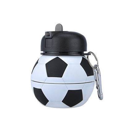 Botella de Agua Deportiva de Silicona Plegable con Popote para Fútbol - Image 11