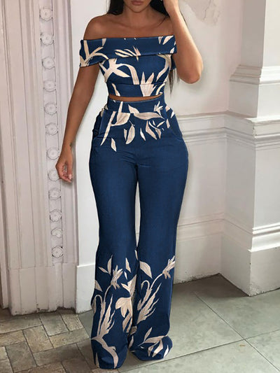 Conjunto Tropical: Blusa Escotada y Pantalón Talle Alto - Image 3
