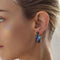 Exaggerated Baroque Tail Bead Stud Earrings in Dyed Peacock Green