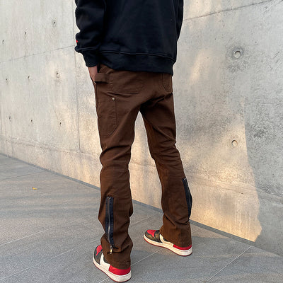 Pantalones Acampanados Desestructurados con Cierre y Detalles Gastados - Image 11