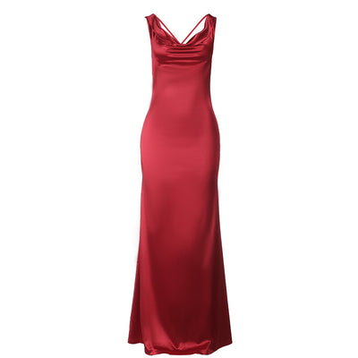 Vestido Elegante con Escote Drapeado Profundo - Image 8