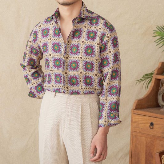Cardigan Estampado de Manga Larga para Hombre - Image 2