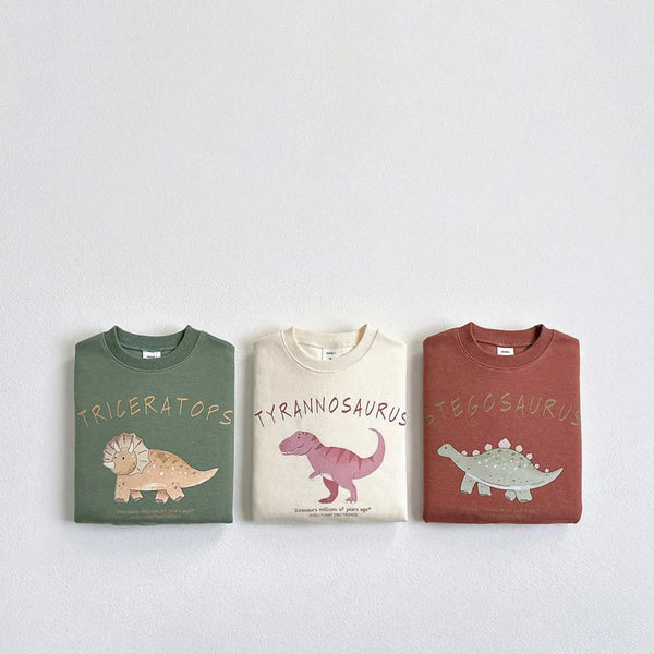 Sudadera Infantil con Dinosaurio de Dibujos Animados Coreano