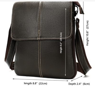 Bolsa Mensajero de Cuero Vertical para Hombre - Image 9