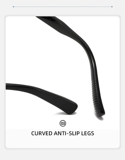 Black square frame sunglasses with dark lenses and small silver accents on the front, shown at an angle. - Image 15